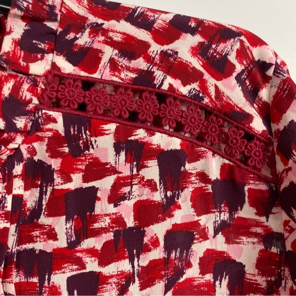 Kate Spade silk paint brush stroke print peplum dress - Picture 7 of 10